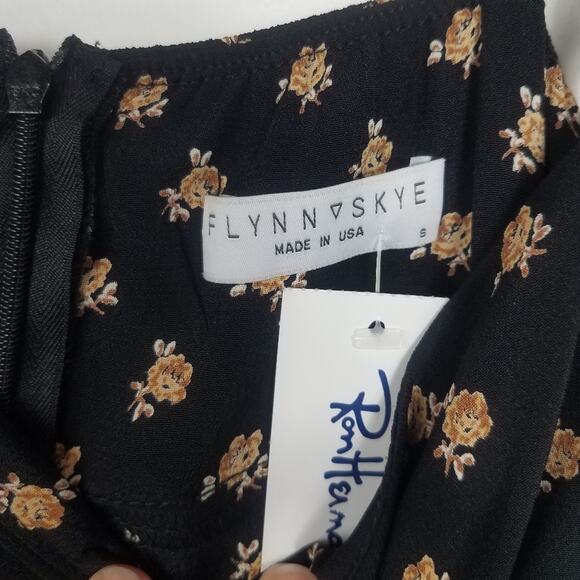 Flynn Skye | Carla Mini Shirt Dress Floral Black Small - Picture 8 of 10